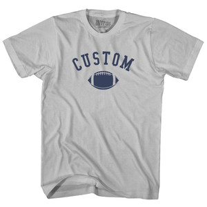 Custom Football Adult Cotton T-shirt - Cool Grey