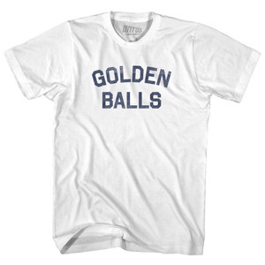 Golden Balls Adult Cotton T-shirt - White