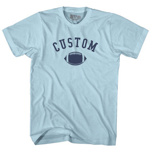 Custom Football Adult Cotton T-shirt - Light Blue