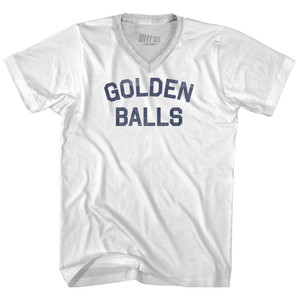 Golden Balls Adult Tri-Blend V-neck T-shirt - White