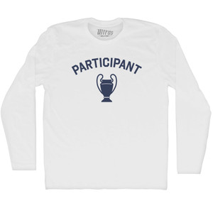 Participant Trophy Adult Cotton Long Sleeve T-shirt - White