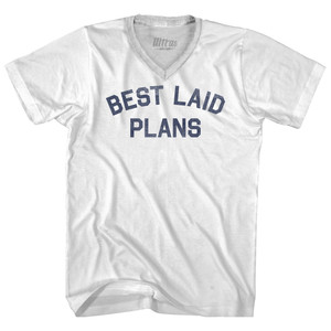 Best Laid Plans Adult Tri-Blend V-neck T-shirt - White