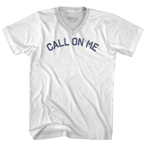 Call On Me Adult Tri-Blend V-neck T-shirt - White
