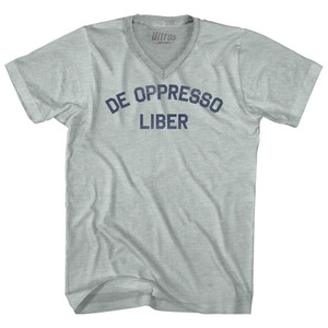 De Oppresso Liber Adult Tri-Blend V-neck T-shirt - Athletic Cool Grey