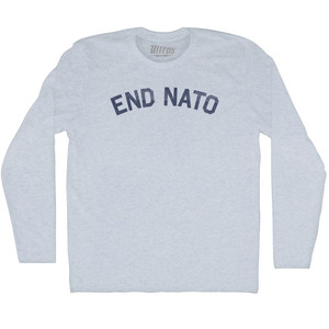 End Nato Adult Tri-Blend Long Sleeve T-shirt - Athletic White