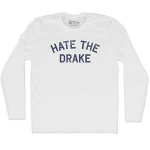 Hate The Drake Adult Cotton Long Sleeve T-shirt - White
