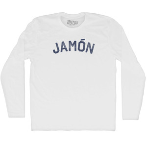 Jamon Adult Cotton Long Sleeve T-shirt - White