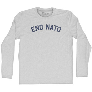 End Nato Adult Cotton Long Sleeve T-shirt - Grey Heather