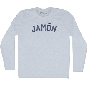 Jamon Adult Tri-Blend Long Sleeve T-shirt - Athletic White