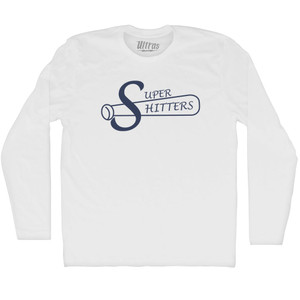 Super Hitters Adult Cotton Long Sleeve T-shirt - White