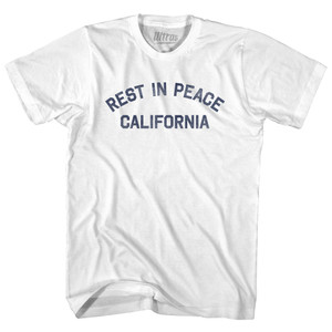 Rest in Peace California Womens Cotton Junior Cut T-Shirt - White Rest in Peace California Womens Cotton Junior Cut T-Shirt - White