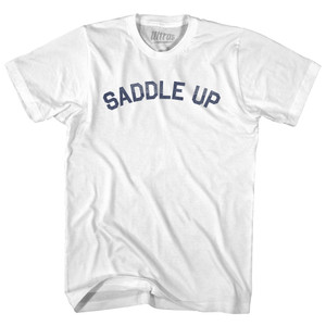 Saddle Up Womens Cotton Junior Cut T-Shirt - White Saddle Up Womens Cotton Junior Cut T-Shirt - White