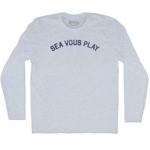 Sea Vous Play Adult Tri-Blend Long Sleeve T-shirt - Athletic White Sea Vous Play Adult Tri-Blend Long Sleeve T-shirt - Athletic White
