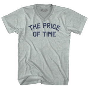 The Price of Time Adult Tri-Blend V-neck T-shirt - Athletic Cool Grey The Price of Time Adult Tri-Blend V-neck T-shirt - Athletic Cool Grey