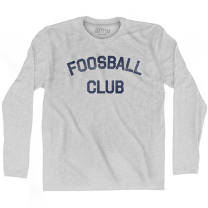 Foosball Club Adult Cotton Long Sleeve T-shirt - Grey Heather