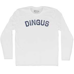 Dingus Adult Cotton Long Sleeve T-shirt - White