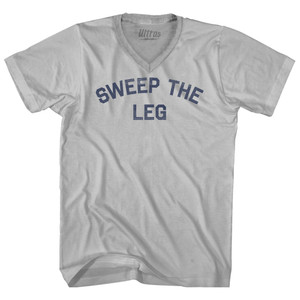 Sweep The Leg Adult Tri-Blend V-neck T-shirt - Cool Grey