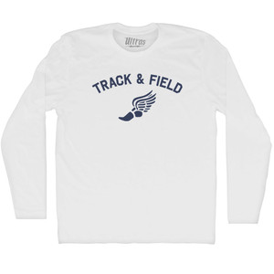 Track & Field Track Wings Adult Cotton Long Sleeve T-shirt - White Track & Field Track Wings Adult Cotton Long Sleeve T-shirt - White