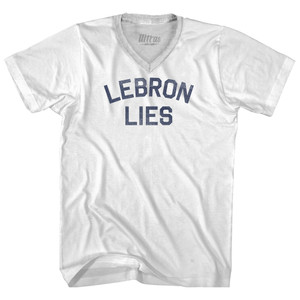 Lebron Lies Adult Tri-Blend V-neck T-shirt - White