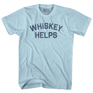 Whiskey Helps Adult Cotton T-shirt - Light Blue