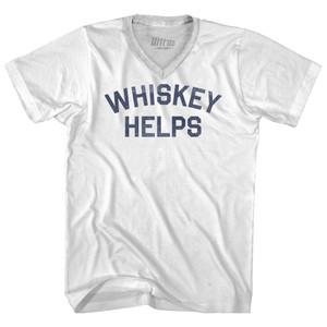 Whiskey Helps Adult Tri-Blend V-neck T-shirt - White