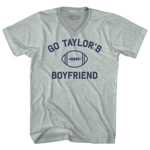 Go Taylor's Boyfriend Adult Tri-Blend V-neck T-shirt - Athletic Cool Grey Go Taylor's Boyfriend Adult Tri-Blend V-neck T-shirt - Athletic Cool Grey