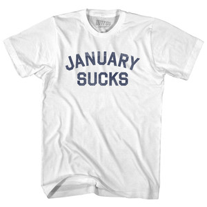 January Sucks Adult Cotton T-shirt - White