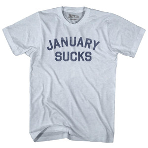 January Sucks Adult Tri-Blend T-shirt - Athletic White