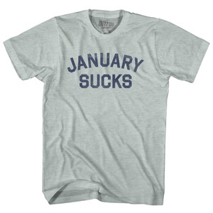 January Sucks Adult Tri-Blend T-shirt - Athletic Cool Grey