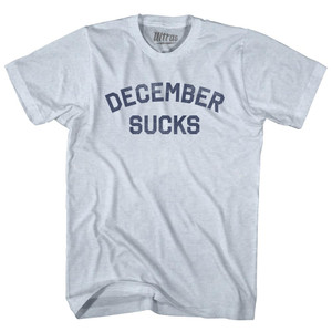 December Sucks Adult Tri-Blend T-shirt - Athletic White