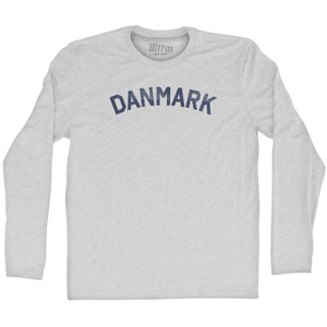 Danmark Adult Cotton Long Sleeve T-shirt - Grey Heather