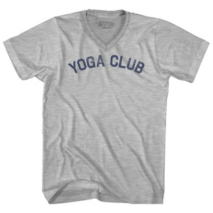 Yoga Club Adult Cotton V-neck T-shirt - Grey Heather