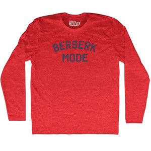 Berserk Mode Adult Tri-Blend Long Sleeve T-shirt - Athletic Red