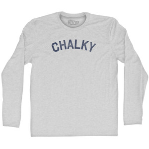 Chalky Adult Cotton Long Sleeve T-shirt - Grey Heather
