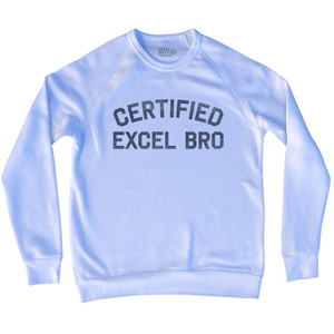 Certified Excel Bro Adult Tri-Blend Sweatshirt - White