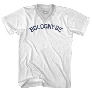 Bolognese Adult Tri-Blend V-neck T-shirt - White