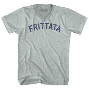 Frittata Adult Tri-Blend V-neck T-shirt - Athletic Cool Grey