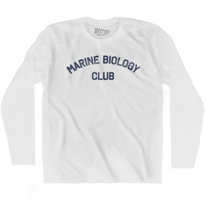 Marine Biology Club Adult Cotton Long Sleeve T-shirt - White