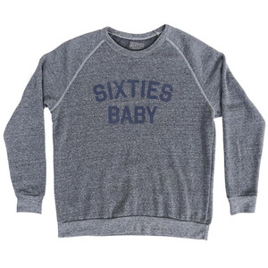 Sixties Baby Adult Tri-Blend Sweatshirt - Athletic Grey