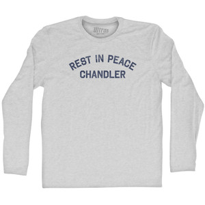 Rest in Peace Chandler Adult Cotton Long Sleeve T-shirt - Grey Heather