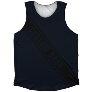Custom Sash Left To Right Athletic Tank Top - Blue Navy Almost Black And Black Custom Sash Left To Right Athletic Tank Top - Blue Navy Almost Black And Black