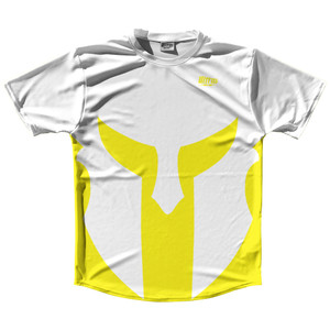 Spartan Running Shirt Track Cross Made In USA - White And Yellow Bright Spartan Running Shirt Track Cross Made In USA - White And Yellow Bright