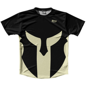 Spartan Running Shirt Track Cross Made In USA - Black And Vegas Gold Spartan Running Shirt Track Cross Made In USA - Black And Vegas Gold