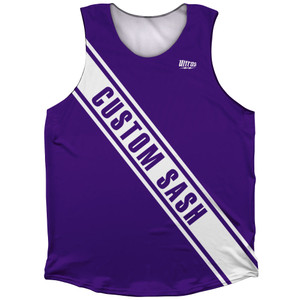 Custom Sash Left To Right Athletic Tank Top - Purple Lakers And White Custom Sash Left To Right Athletic Tank Top - Purple Lakers And White