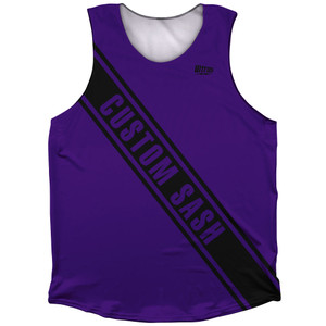 Custom Sash Athletic Tank Top - Purple Lakers And Black