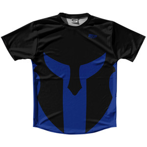 Spartan Running Shirt Track Cross Made In USA - Black And Blue Royal Spartan Running Shirt Track Cross Made In USA - Black And Blue Royal