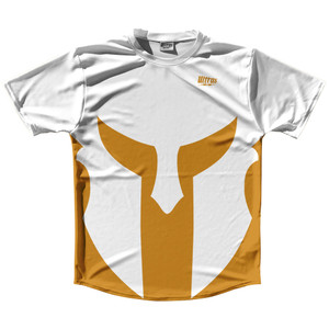 Spartan Running Shirt Track Cross Made In USA - White And Orange Burnt Spartan Running Shirt Track Cross Made In USA - White And Orange Burnt