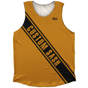 Custom Sash Left To Right Athletic Tank Top - Orange Burnt And Black Custom Sash Left To Right Athletic Tank Top - Orange Burnt And Black
