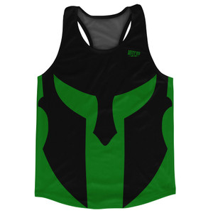Spartan Running Track Tops Made In USA - Black And Green Kelly