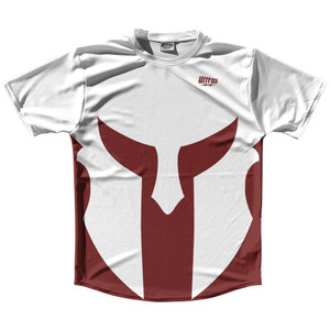 Spartan Running Shirt Track Cross Made In USA - White And Red Maroon Spartan Running Shirt Track Cross Made In USA - White And Red Maroon